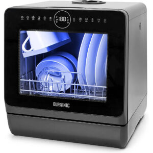 Lavastoviglie da tavolo Duronic DW5 BK 950W, lavastoviglie compatta e portatile da banco, salvaspazio per cucine piccole, 7 programmi di lavaggio, asciugatura efficiente, comoda elettrodonovan