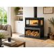 Stufa a legna collegabile con 3 pannelli in vetro e vano per la legna - FIREMATIC Calgary - S 12,5 kW - immagine 2